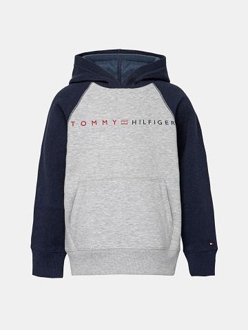Fiú Tommy Hilfiger Big Colorblock Hoodies Szürke | HU 2099HAP